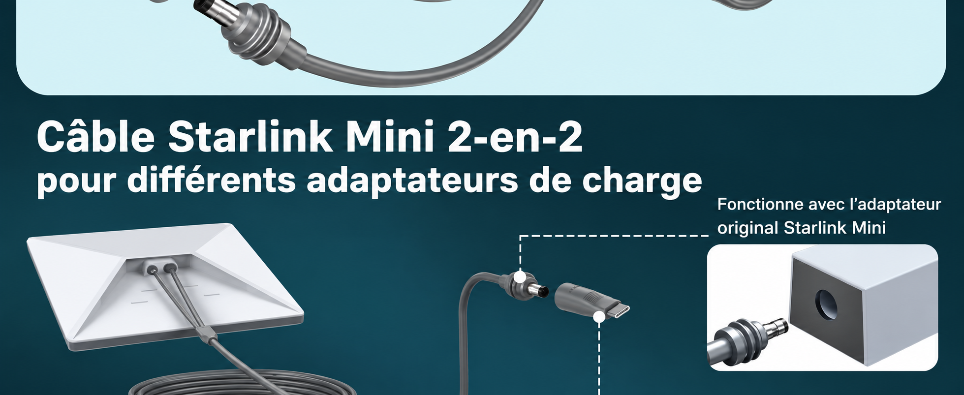 Câble Starlink Mini 2-en-2