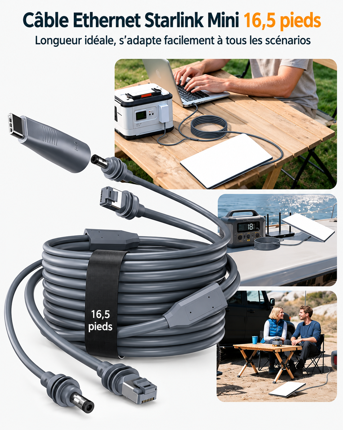 Câble Starlink Mini pour l’aventure nomade