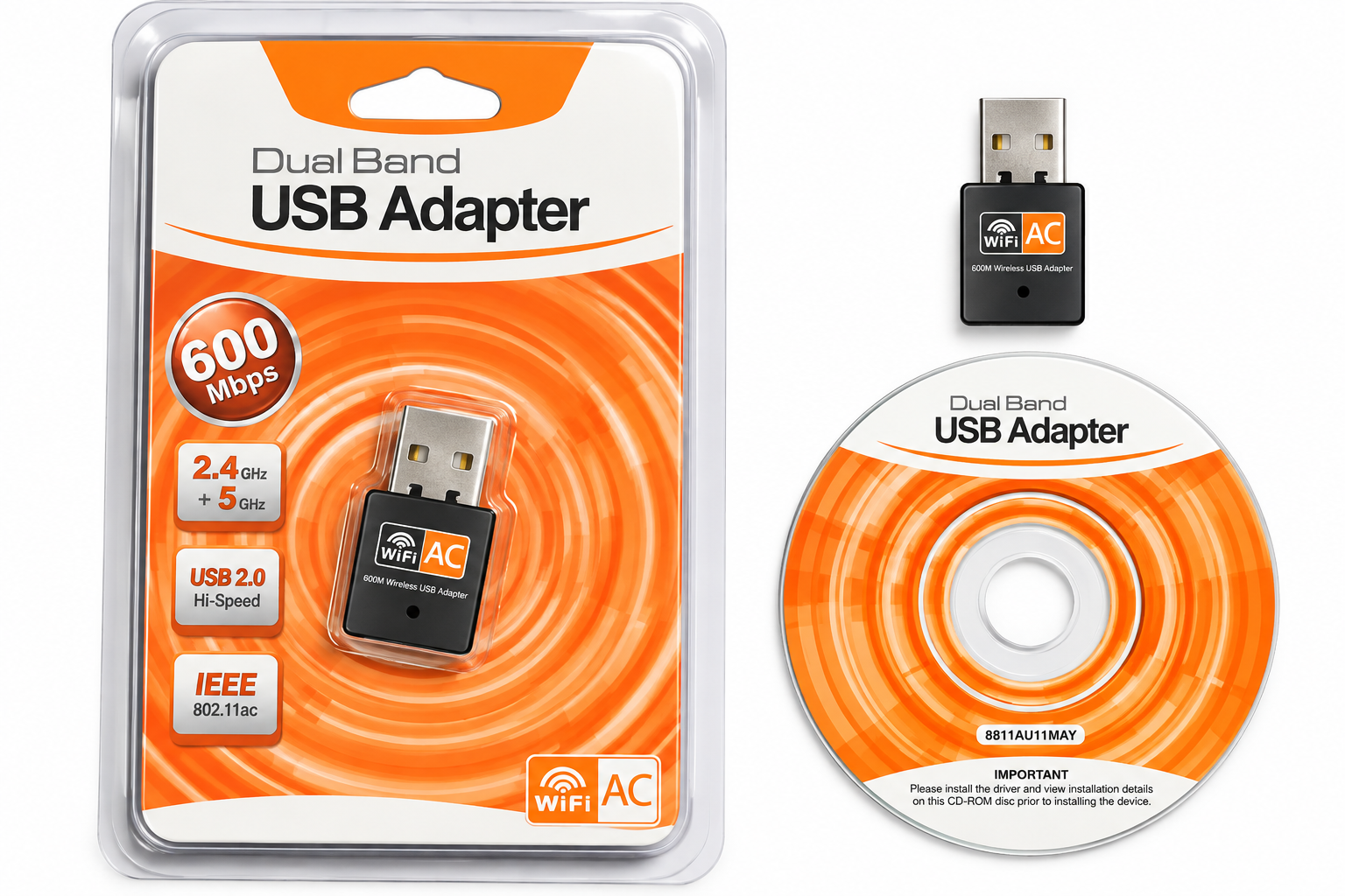 Adaptateur Wi‑Fi USB double bande